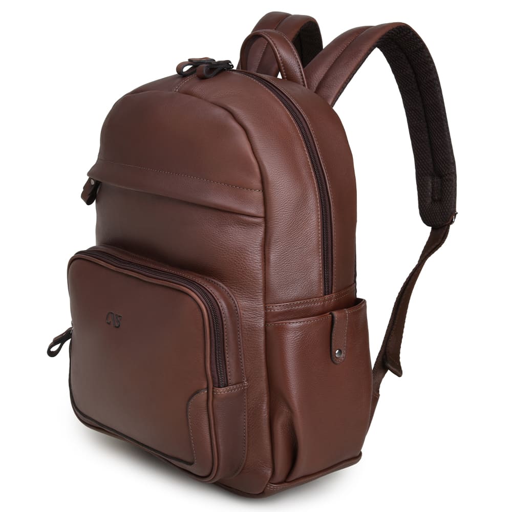 Men's Coffee Leather Backpack – CNS M146