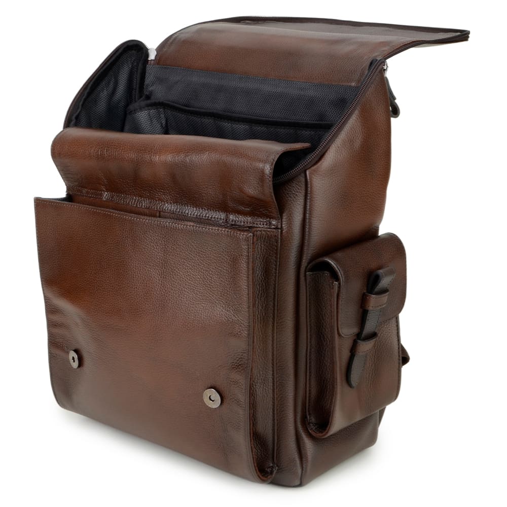 Men's Cognac Leather Backpack – CNS M187